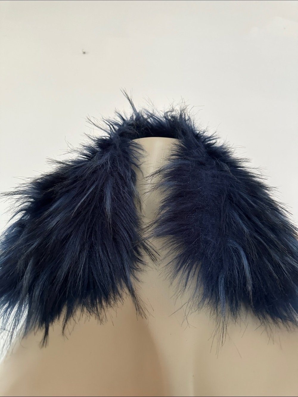 Faux fur  Navy Blue Collar Accent